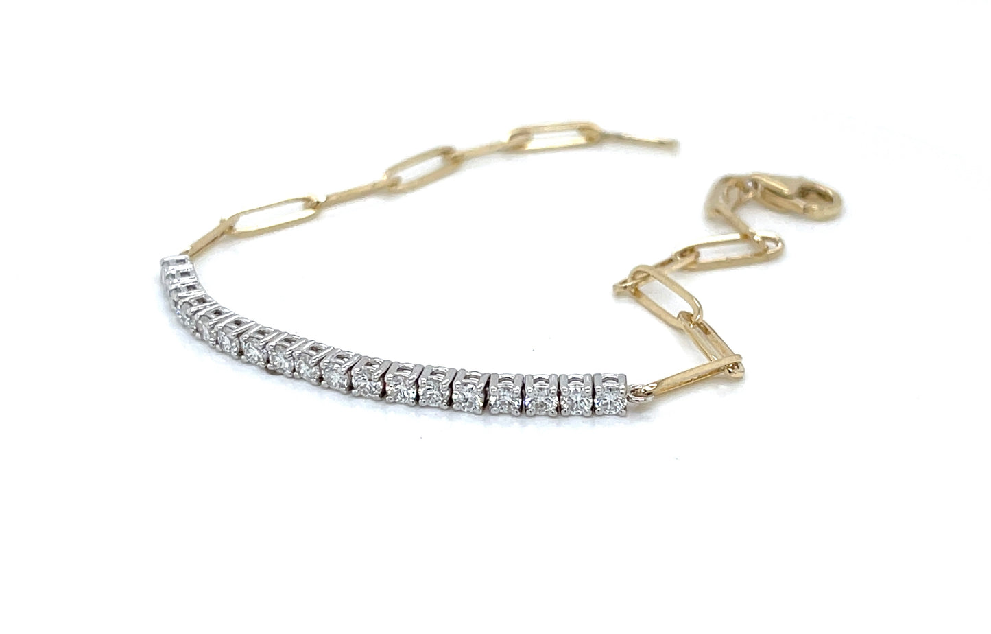 Paperclip and Diamond Link Bracelet - FlawlessCarat