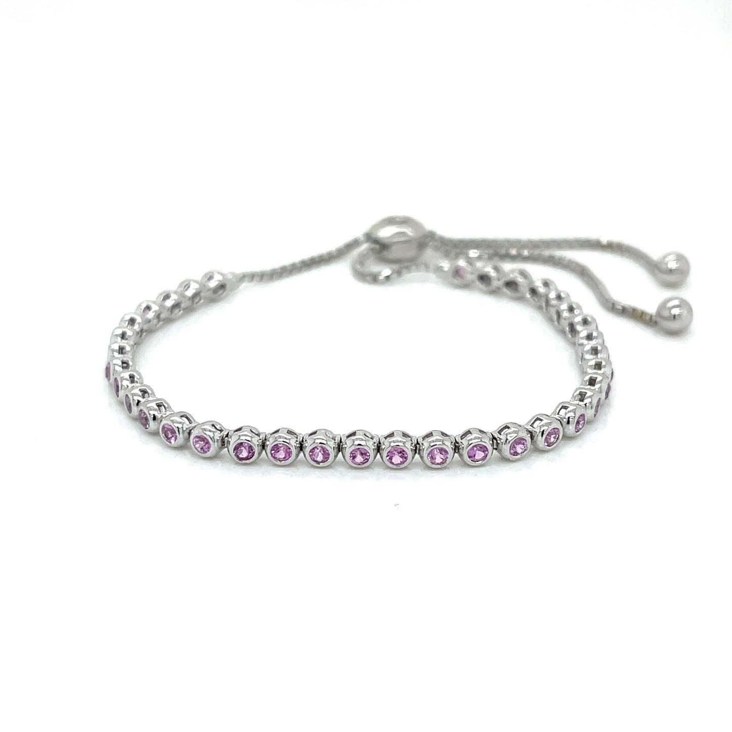 Pink Sapphire Bezel Bracelet - FlawlessCarat