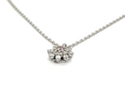 18 Karat White Gold Halo Pendant with White and Pink Diamonds - FlawlessCarat