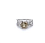 Natural Fancy Brown-Yellow Diamond Engagement Ring in Platinum