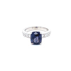 Blue Cushion Spinel in 14kt. White gold with Diamonds - FlawlessCarat