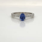 Ceylon Blue Sapphire Oval Cut Diamond Engagement Ring in Platinum - FlawlessCarat