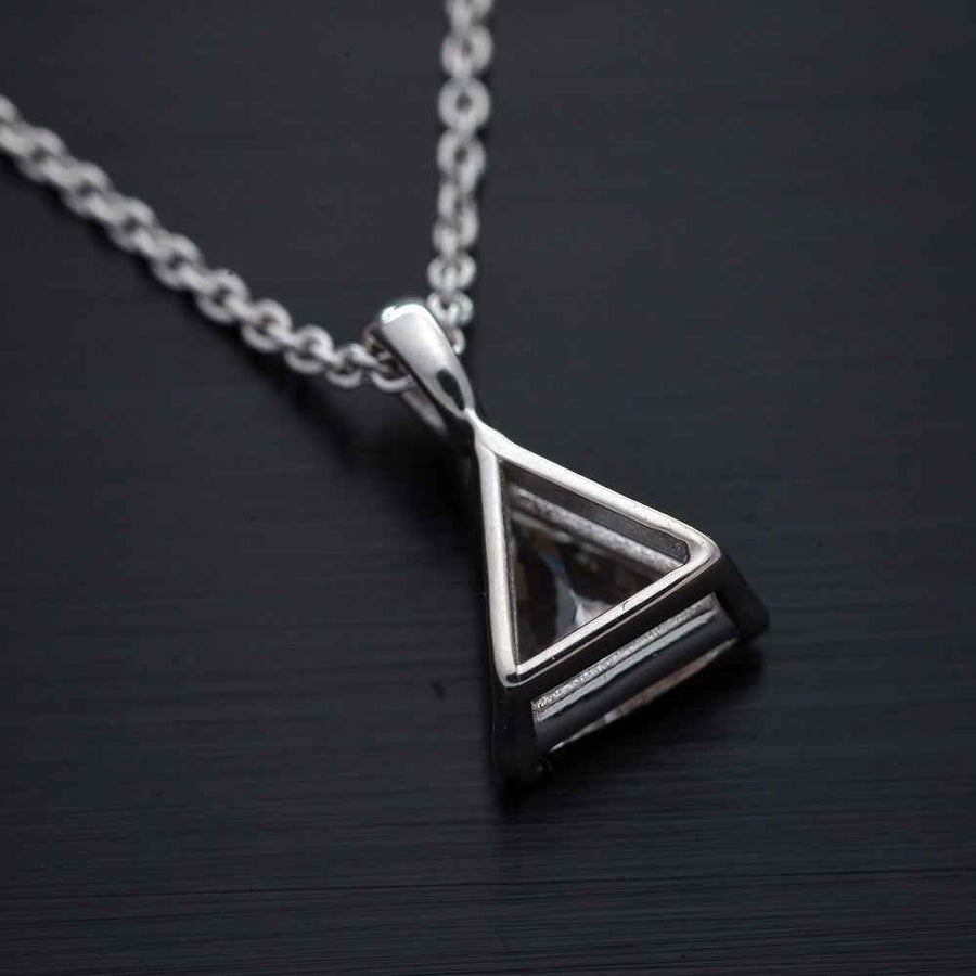 Trilliant Diamond Solitaire Pendant in 18K White Gold