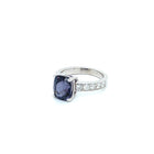 Blue Cushion Spinel in 14kt. White gold with Diamonds - FlawlessCarat