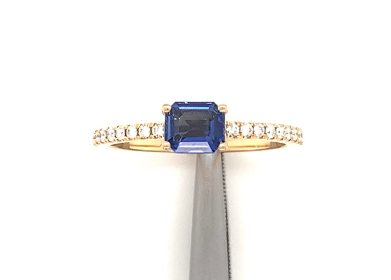 Natural Blue Sapphire and Diamond Ring - FlawlessCarat