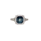 Labgrown Halo Dark Blue Diamond Ring - FlawlessCarat