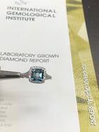 Labgrown Halo Dark Blue Diamond Ring - FlawlessCarat