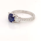 Oval Blue Sapphire and Diamond Ring - FlawlessCarat