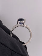 Blue Cushion Spinel in 14kt. White gold with Diamonds - FlawlessCarat