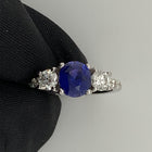 Oval Blue Sapphire and Diamond Ring - FlawlessCarat