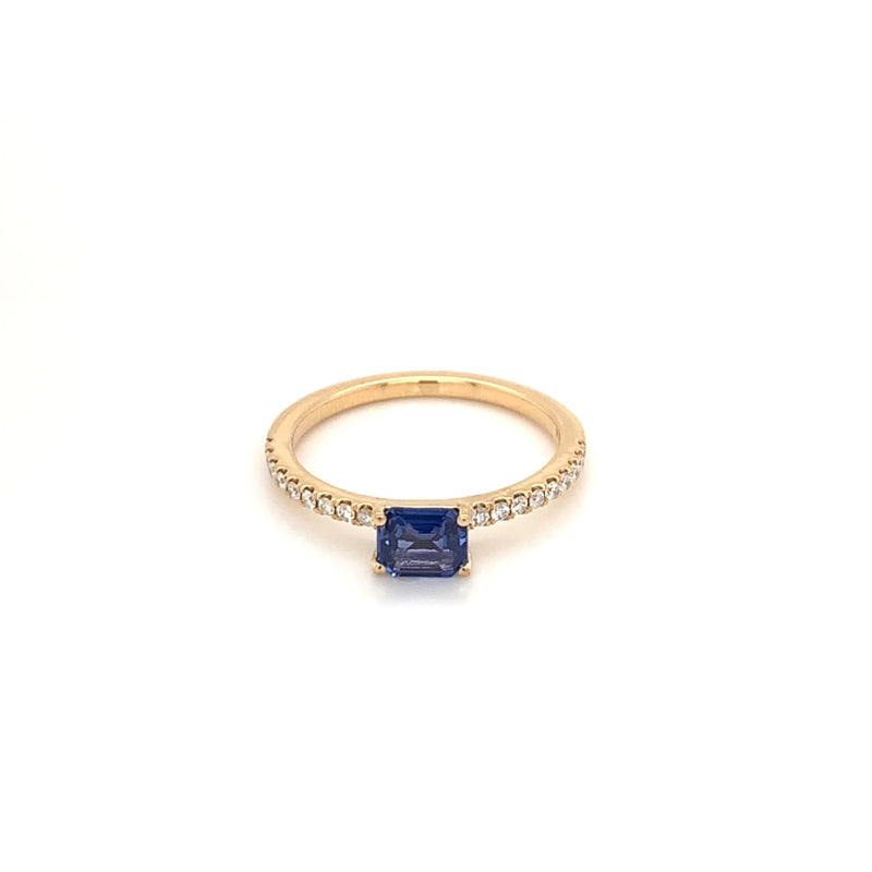Natural Blue Sapphire and Diamond Ring - FlawlessCarat